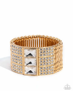 Dramatic Diva - Gold Bling Bracelet