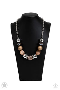 A Warm Welcome Paparazzi Brown and Copper Necklace