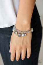 Load image into Gallery viewer, More Amour Paparazzi Silver Charm Bracelet