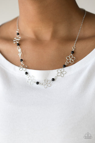 Always Abloom Paparazzi Black Floral Necklace