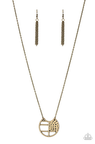 Abstract Aztec Paparazzi Brass Necklace