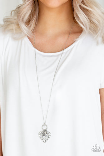 Romeo Romance Paparazzi Silver Heart Necklace