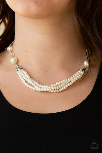 One-WOMAN Show Paparazzi White Necklace