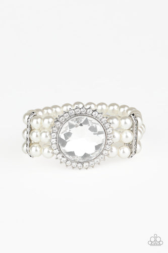 Speechless Sparkle Papazzai White Pearl Bracelet