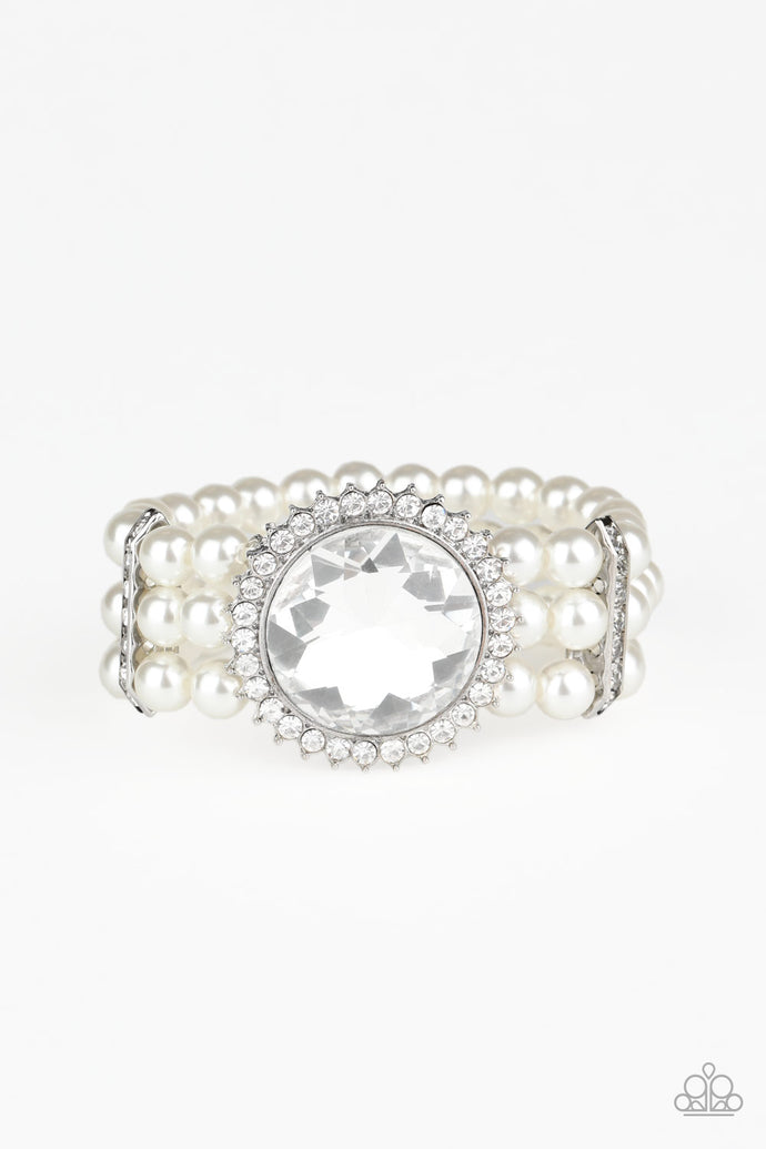 Speechless Sparkle Papazzai White Pearl Bracelet