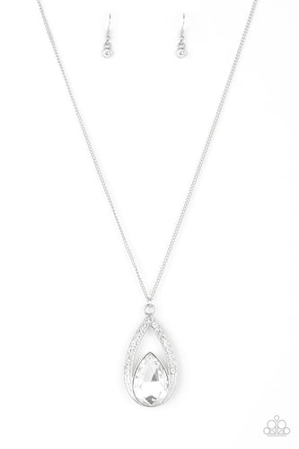 Notorious Noble Paparazzi White Bling Necklace
