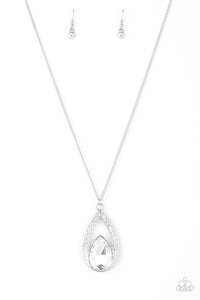 Notorious Noble Paparazzi White Bling Necklace