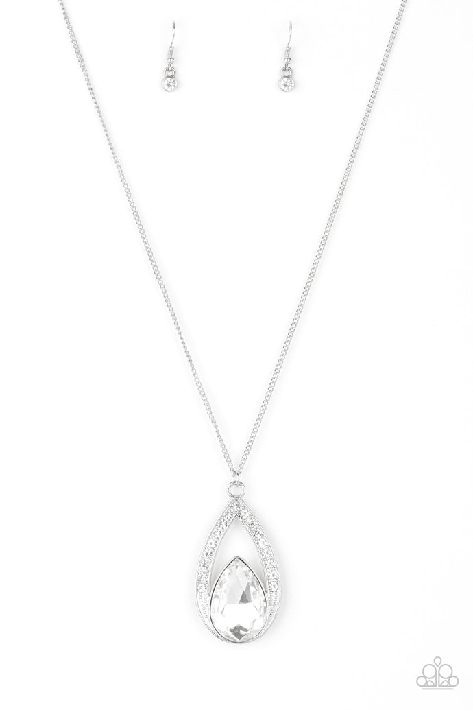 Notorious Noble Paparazzi White Bling Necklace