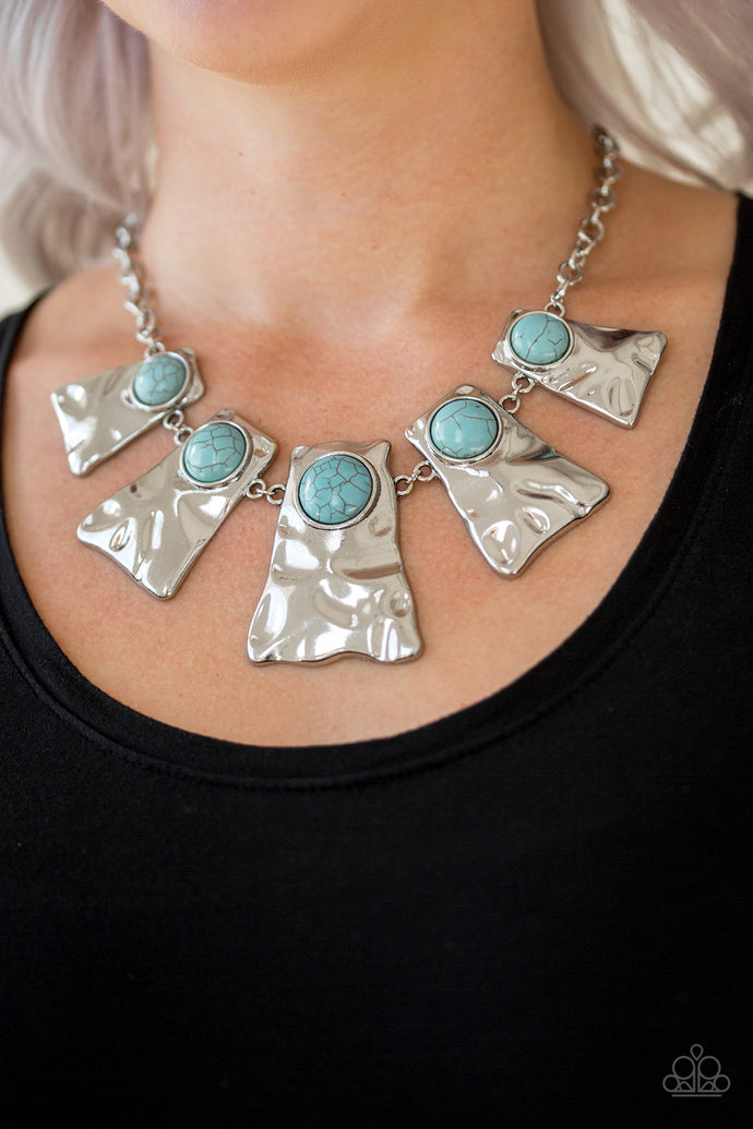 Cougar Paparazzi Blue Turquoise Stone Necklace