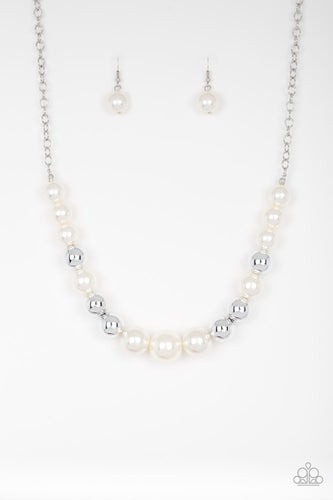 Take Note Paparazzi White Pearl Necklace