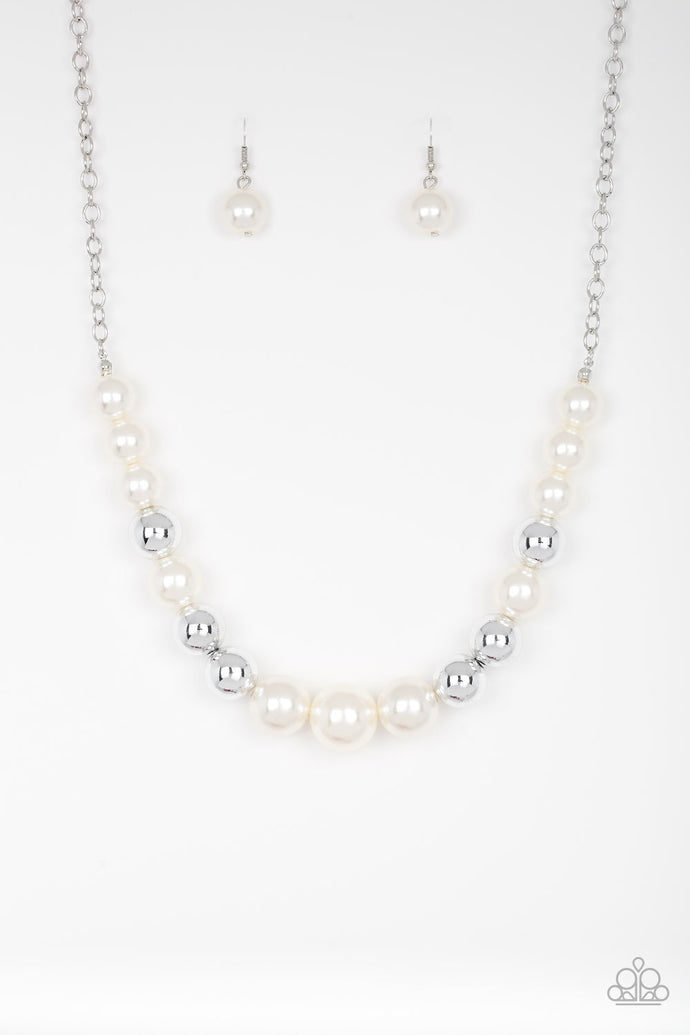 Take Note Paparazzi White Pearl Necklace