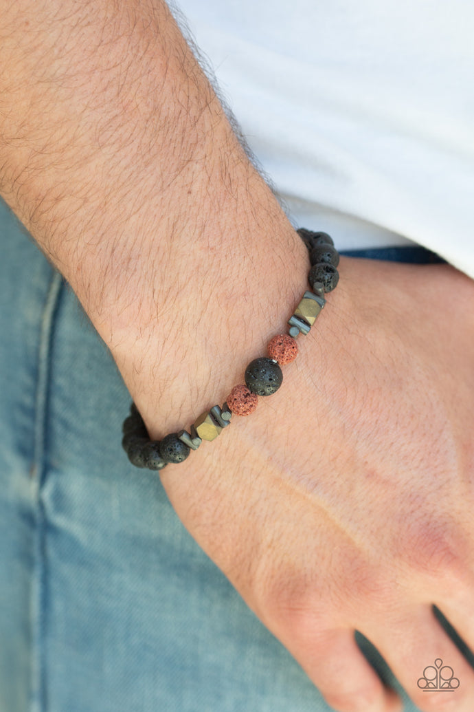 Empowered Paparazzi Red Black Beaded Bracelet