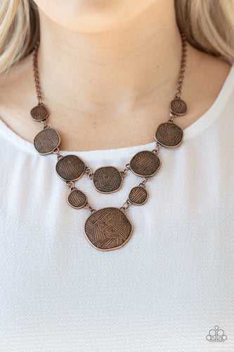 Metallic Patchwork Paparazzi Copper Necklace