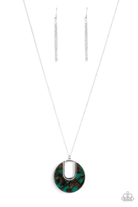 Setting The Fashion Paparazzi Green Acrylic Necklace