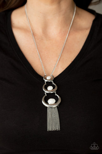 As MOON As I Can Paparazzi White Necklace