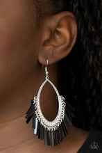 Load image into Gallery viewer, Fine-Tuned Machine Paparazzi Black Earrings