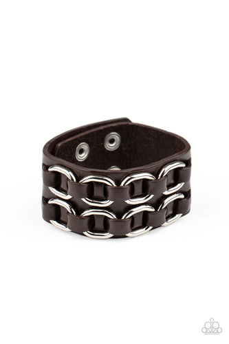 Throttle It Out Paparazzi Brown Urban Bracelet