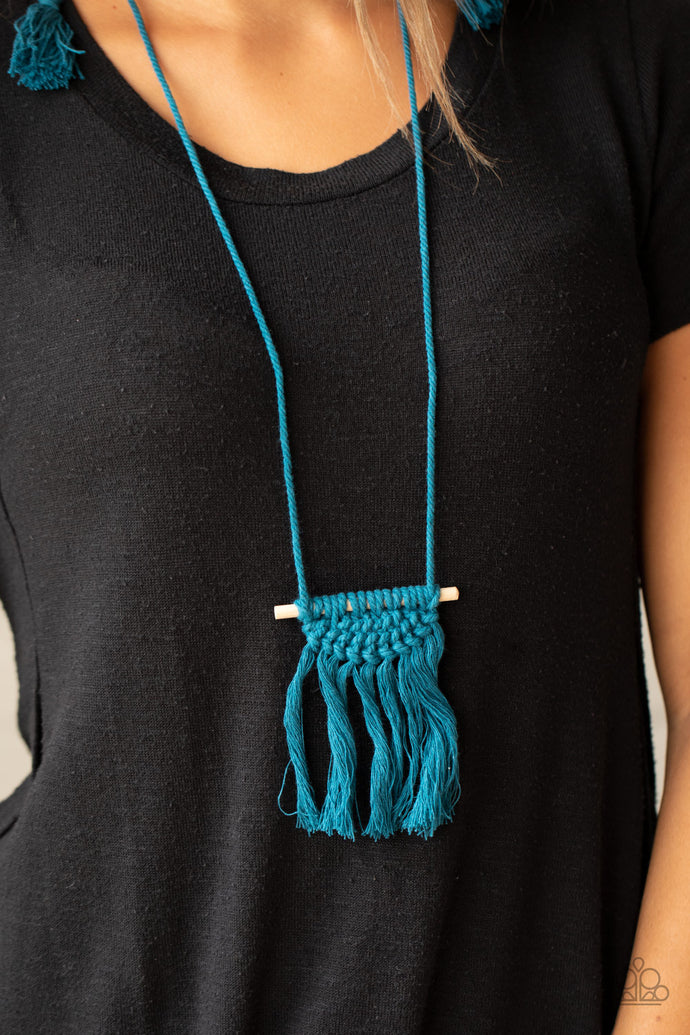 Between You and MACRAME Paparazzi Blue Necklace