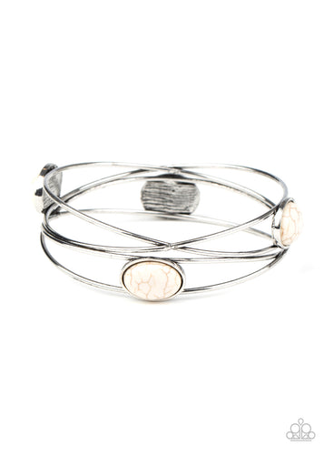 Desert Lagoon Paparazzi White Stone Bracelet