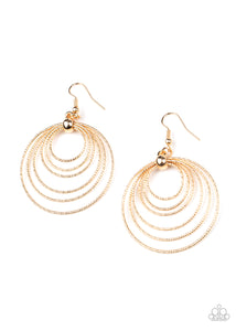 Elliptical Elegance Paparazzi Gold Earrings