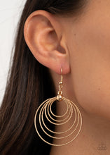 Load image into Gallery viewer, Elliptical Elegance Paparazzi Gold Earrings