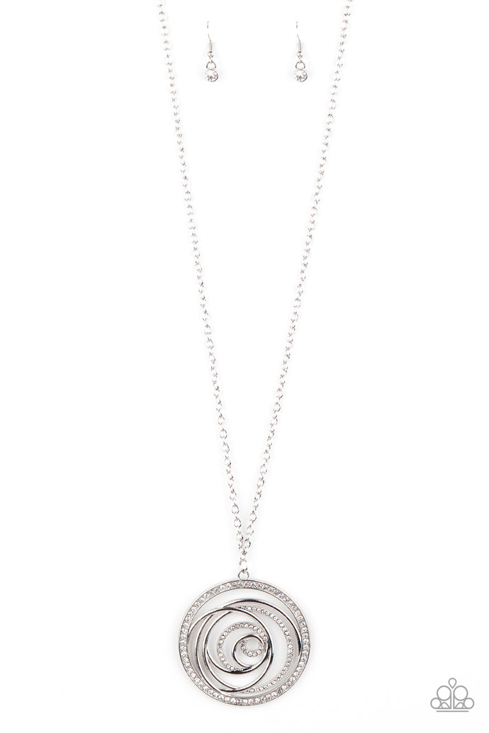 Subliminal Sparkle Paparazzi White Necklace