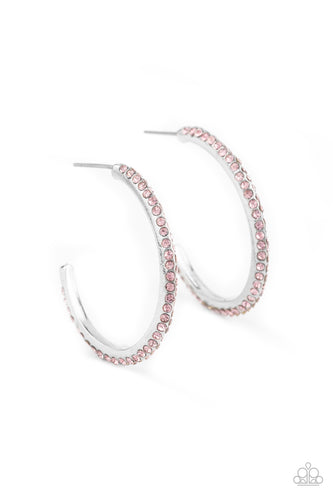 Dont Think Twice Paparazzi Pink Bling Earrings