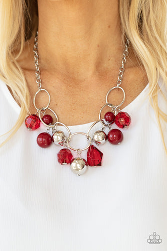 Cosmic Getaway Paparazzi Red Necklace