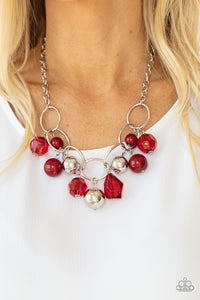 Cosmic Getaway Paparazzi Red Necklace