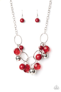 Cosmic Getaway Paparazzi Red Necklace