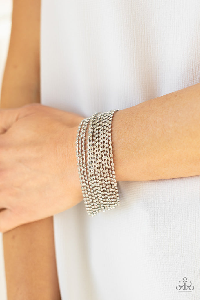I Woke Up Like This Paparazzi White Bling Bracelet