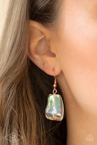 Iridescently Ice Queen Paparazzi Copper Necklace
