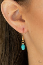 Load image into Gallery viewer, Go Tell It On The MESA Paparazzi Gold Turquoise Necklace