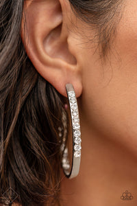 Borderline Brilliance Paparazzi White Bling Earrings