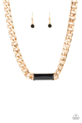 Urban Royalty Paparazzi  Black and Gold Necklace