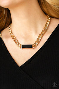 Urban Royalty Paparazzi  Black and Gold Necklace