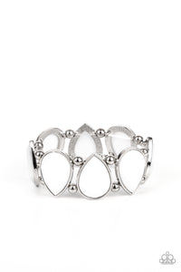 Flamboyant Tease Paparazzi White Bracelet