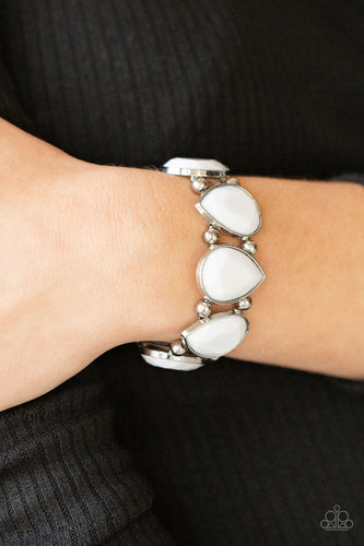 Flamboyant Tease Paparazzi White Bracelet