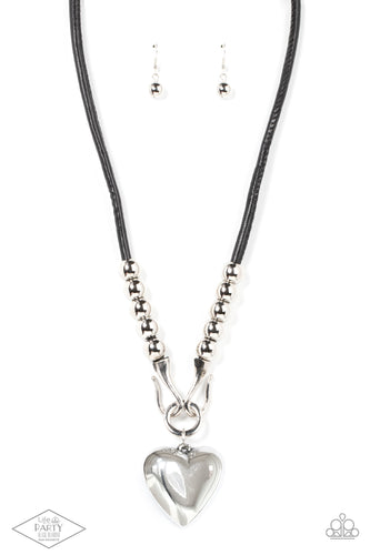 Forbidden Love Paparazzi Black Heart Necklace