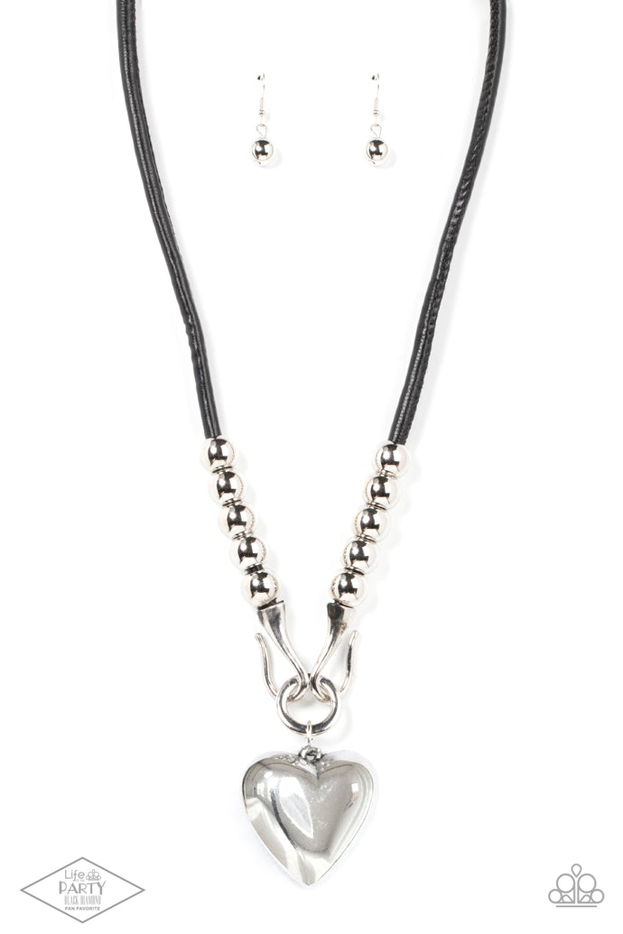 Forbidden Love Paparazzi Black Heart Necklace
