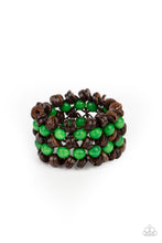 Load image into Gallery viewer, Tahiti Tourist Paparazzi Green and Brown Wood Bracelet