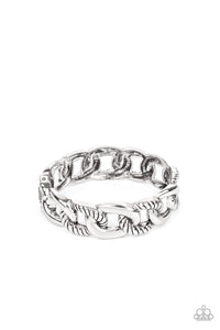 Bold Move Paparazzi Silver Bangle Bracelet