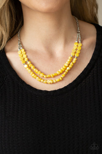 Staycation Status Paparazzi Yellow Necklace