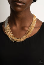 Load image into Gallery viewer, Metallic Merger Paparazzi Gold Silver Necklace
