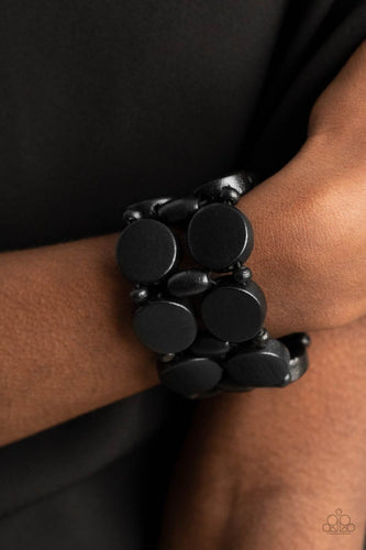 Beach Bravado Paparazzi Black Wood Bracelet