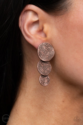 Ancient Antiquity Paparazzi Copper Earrings