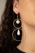 Load image into Gallery viewer, Cultured in Couture Paparazzi Gold Earrings