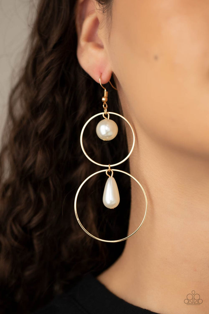 Cultured in Couture Paparazzi Gold Earrings