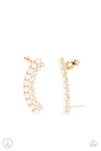 Load image into Gallery viewer, Doubled Down On Dazzle Paparazzi Gold Ear Crawler Earrings