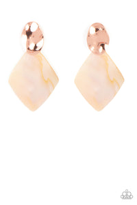 Alluringly Lustrous Paparazzi Copper Earrings